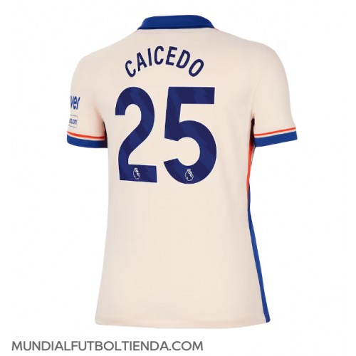 Camiseta Chelsea Moises Caicedo #25 Segunda Equipación Replica 2024-25 para mujer mangas cortas